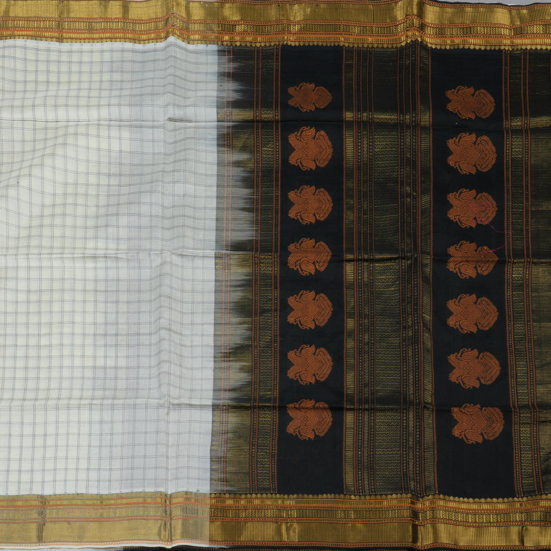 Hayagrivas Half White Pure Silk Cotton Saree KBE1678K1-26