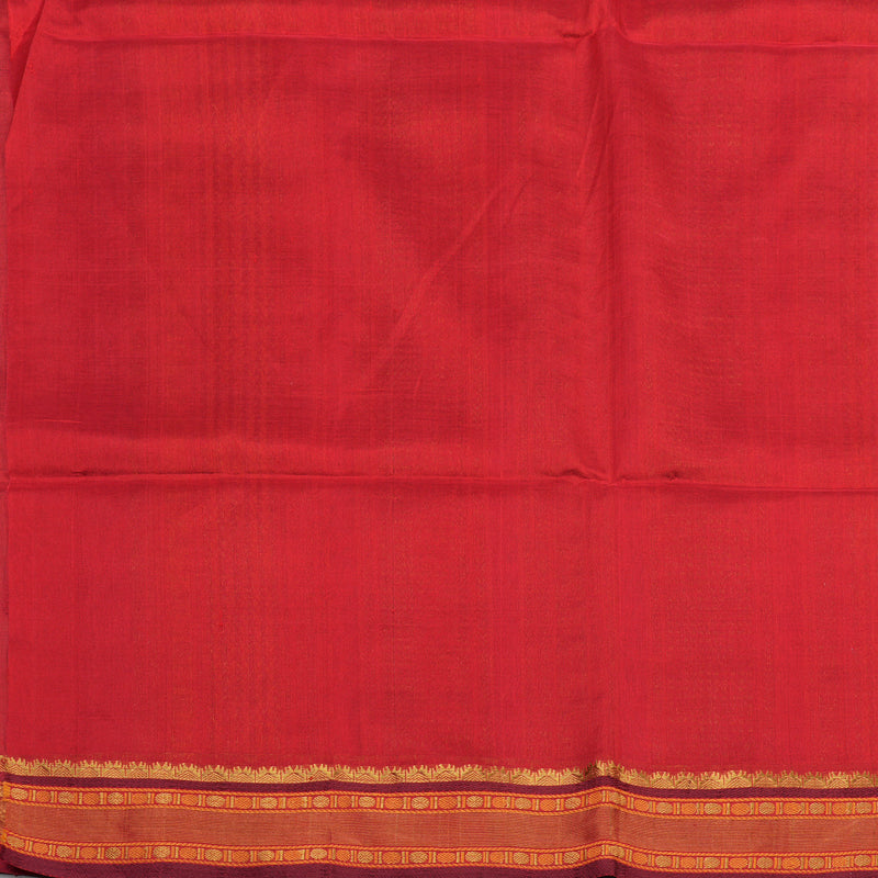 Hayagrivas Light Grey Pure Silk Cotton Saree with Red border KBE1678K1-31