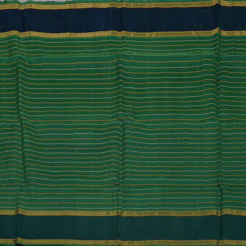 Hayagrivas Green Pure Silk Cotton Saree with Deep Peacock Green Border KBE1678K1-32