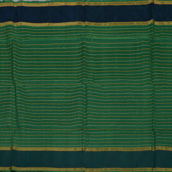 Hayagrivas Green Pure Silk Cotton Saree with Deep Peacock Green Border KBE1678K1-32