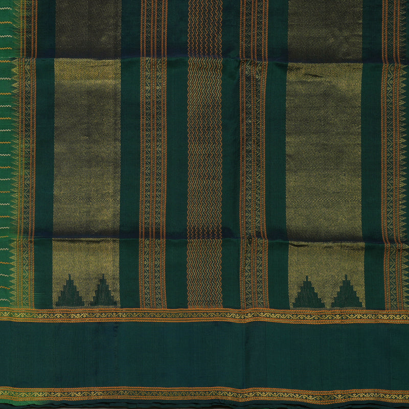 Hayagrivas Green Pure Silk Cotton Saree with Deep Peacock Green Border KBE1678K1-32