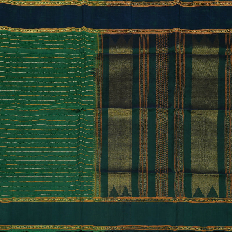 Hayagrivas Green Pure Silk Cotton Saree with Deep Peacock Green Border KBE1678K1-32