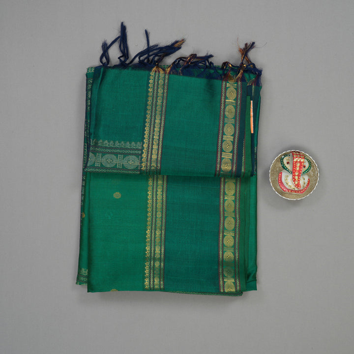 Hayagrivas Green Pure Silk Cotton Saree KBE1678K1-35