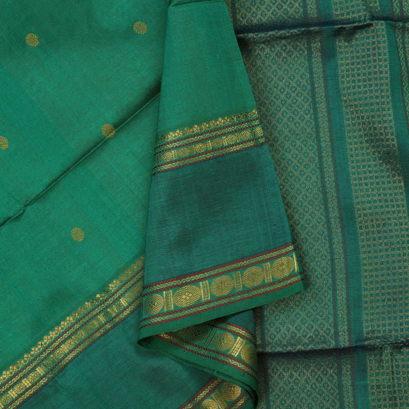 Hayagrivas Green Pure Silk Cotton Saree KBE1678K1-35