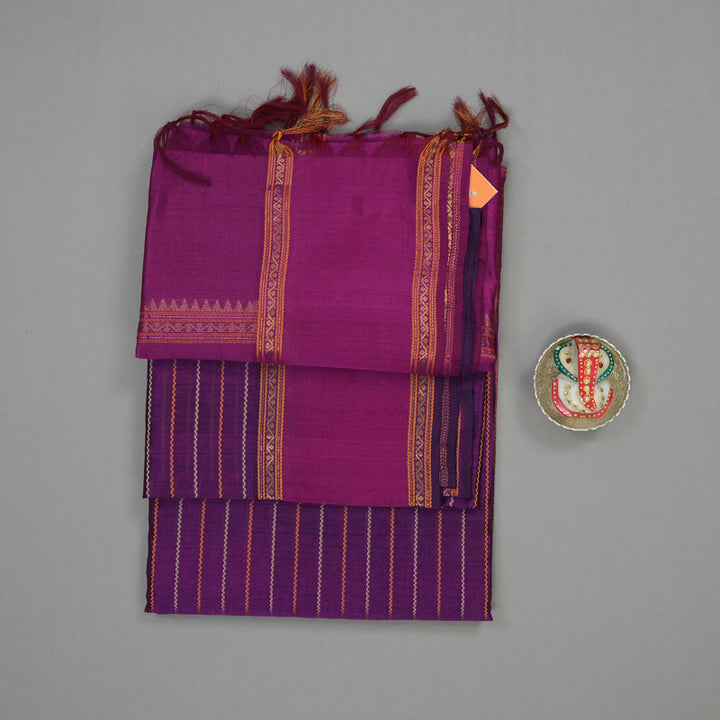 Hayagrivas Violet Pure Silk Cotton Saree KBE1678K1-4