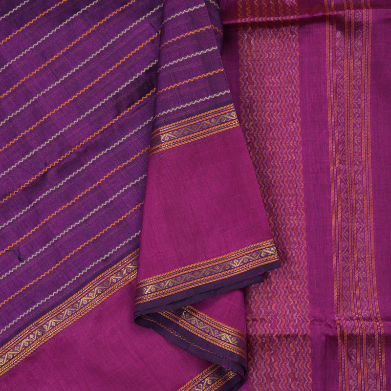 Hayagrivas Violet Pure Silk Cotton Saree KBE1678K1-4