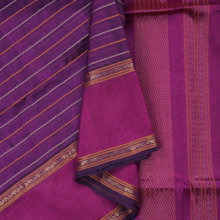 Hayagrivas Violet Pure Silk Cotton Saree KBE1678K1-4