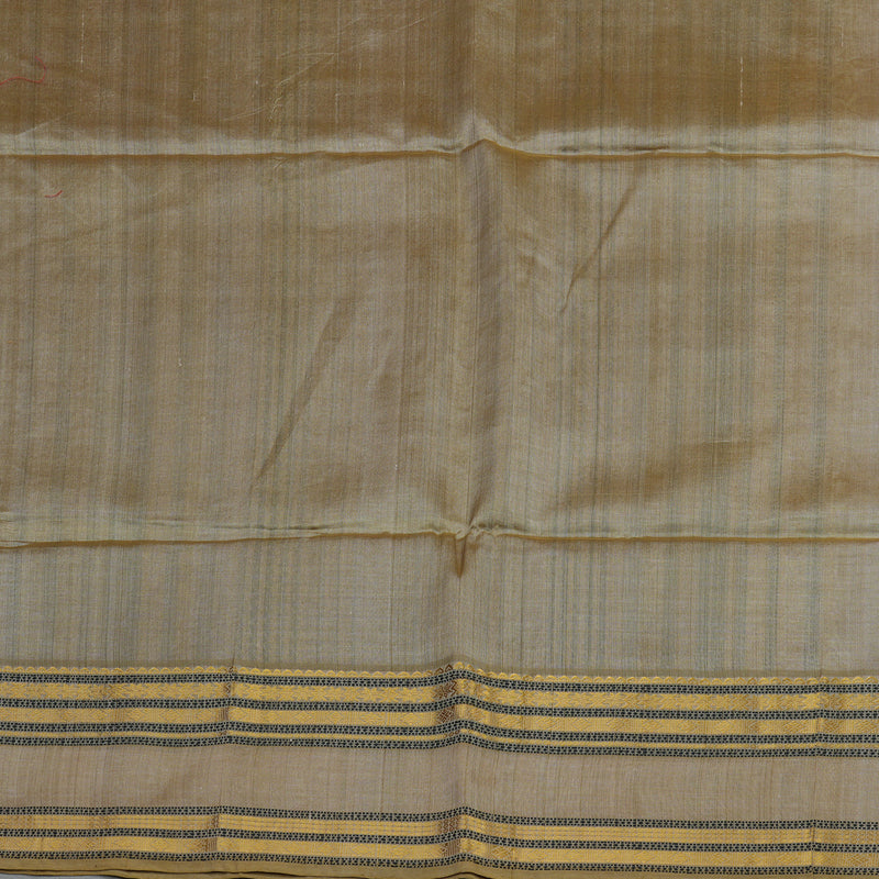 Hayagrivas Light Grey Pure Silk Cotton Saree with Royal Beige Border KBE1678K1-8