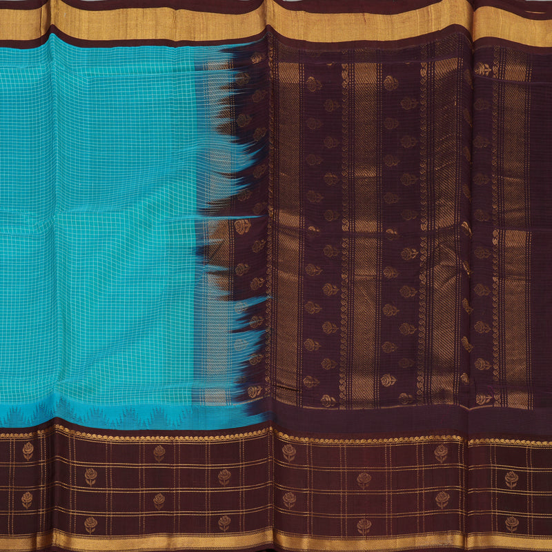 Hayagrivas Sky Blue Pure Silk Cotton Saree KBE1678K13-2