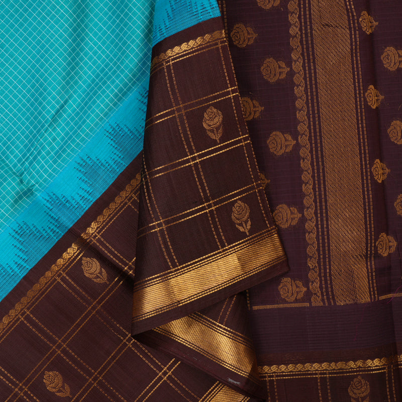Hayagrivas Sky Blue Pure Silk Cotton Saree KBE1678K13-2