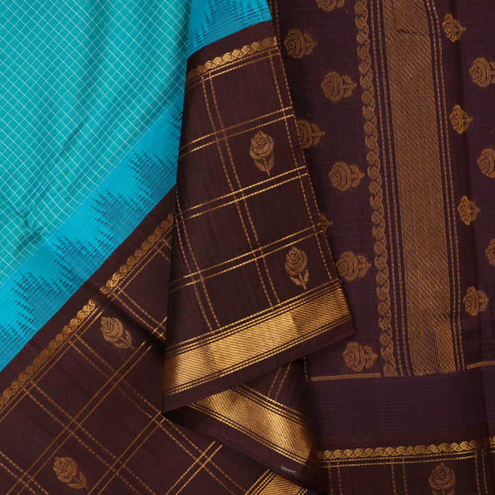 Hayagrivas Sky Blue Pure Silk Cotton Saree KBE1678K13-2