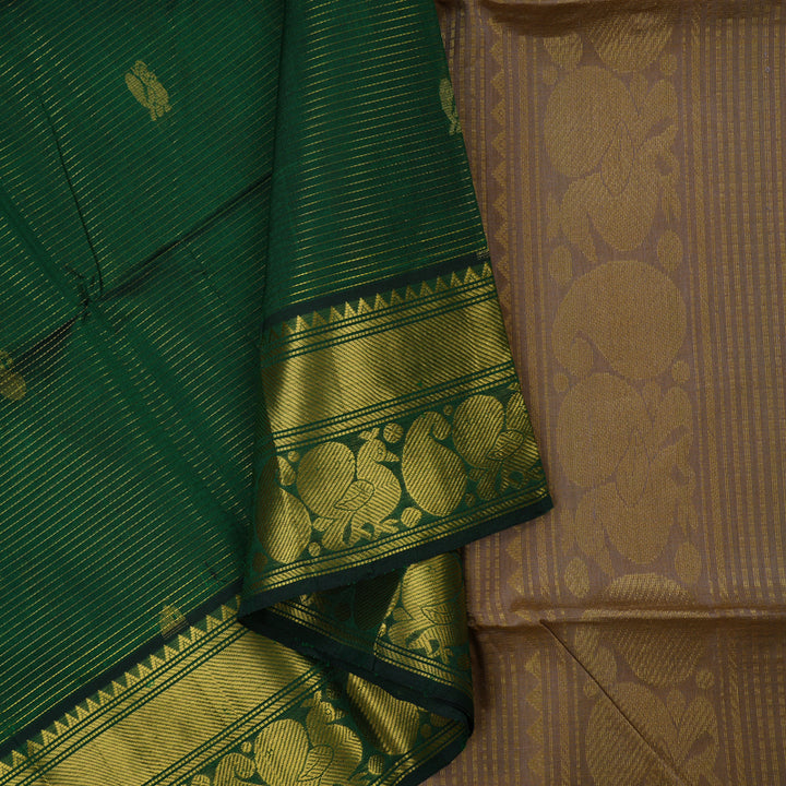 Hayagrivas Bottle Green Pure Silk Cotton Saree KBE1678K2-11