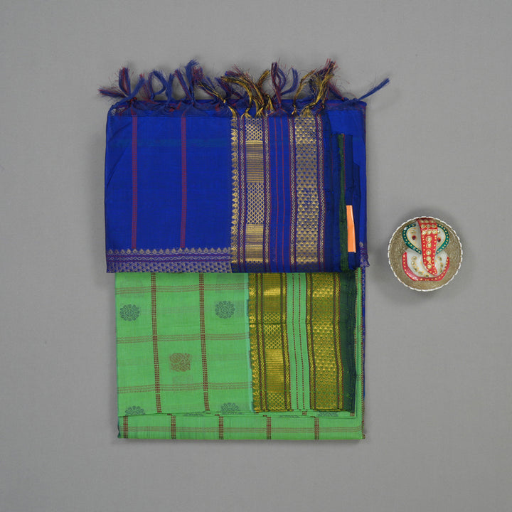 Hayagrivas Yellowish Green Pure Silk Cotton Saree KBE1678K2-12