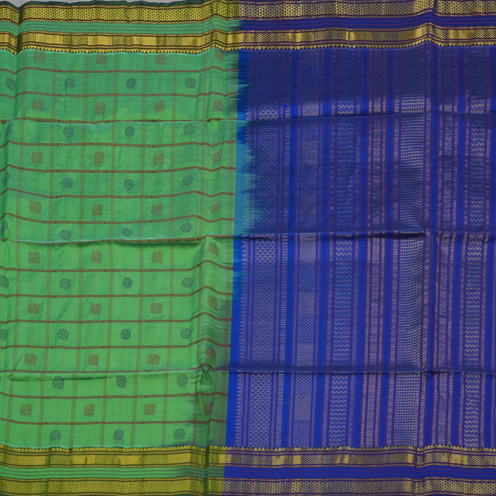 Hayagrivas Yellowish Green Pure Silk Cotton Saree KBE1678K2-12