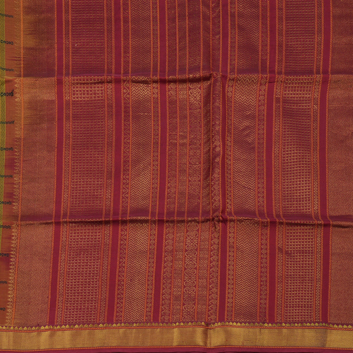 Hayagrivas Sampanga Green Pure Silk Cotton Saree with Brick Red Border KBE1678K2-18