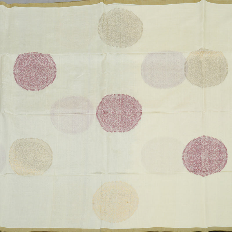 Hayagrivas Half White Pure Silk Cotton Saree KBE1678K2-2