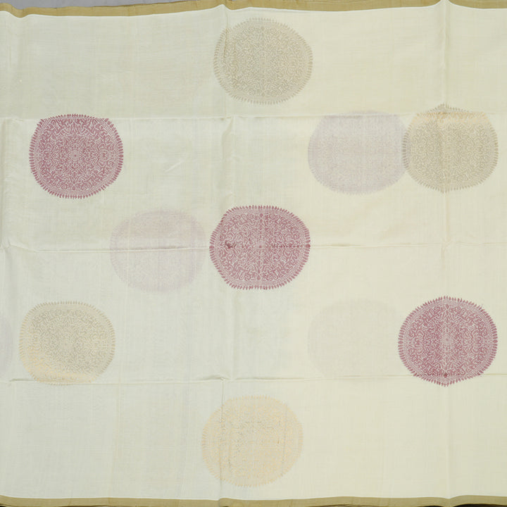 Hayagrivas Half White Pure Silk Cotton Saree KBE1678K2-2