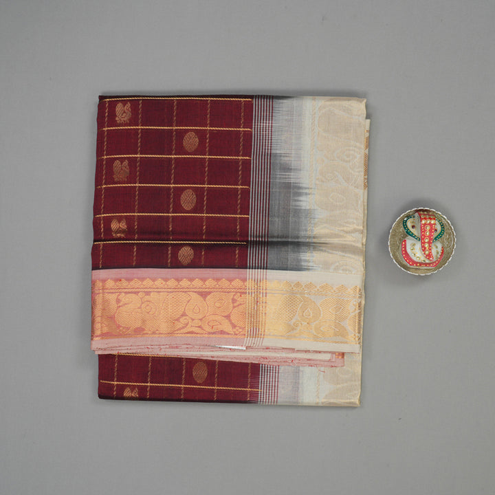 Hayagrivas Araku Maroon Pure Silk Cotton Saree KBE1678K3-1