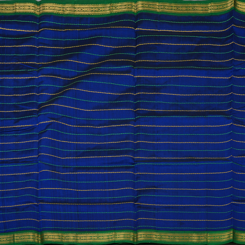 Hayagrivas Pure Silk Cotton Saree in Royal Blue with Dark Green border KBE1678K5-3