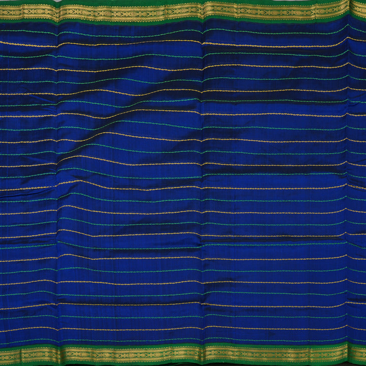 Hayagrivas Pure Silk Cotton Saree in Royal Blue with Dark Green border KBE1678K5-3