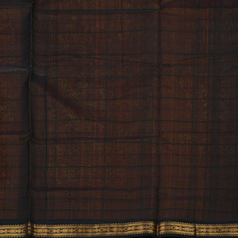 Hayagrivas Pure Silk Cotton Saree in Orange with Black border KBE1678K5-6