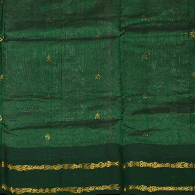Hayagrivas Light Grey Pure Silk Cotton Saree with Bottle Green border KBE1678K6-4