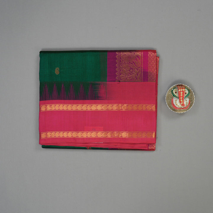 Hayagrivas Bottle Green Pure Silk Cotton Saree KBE1678K6-5