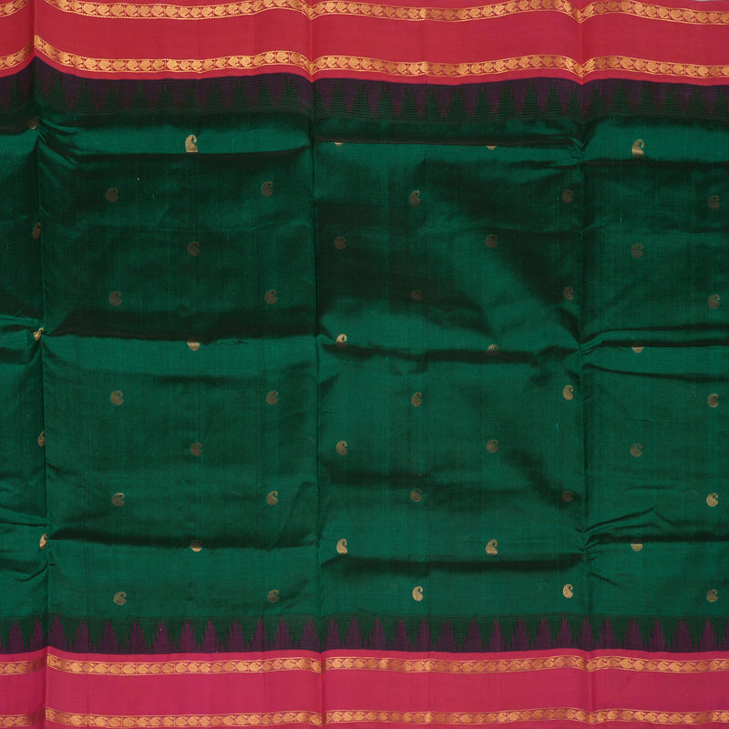 Hayagrivas Bottle Green Pure Silk Cotton Saree KBE1678K6-5