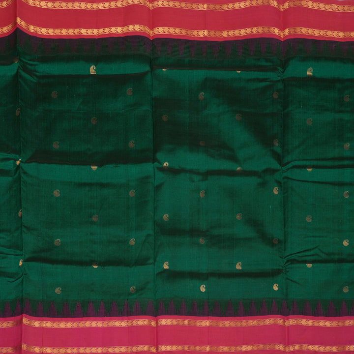 Hayagrivas Bottle Green Pure Silk Cotton Saree KBE1678K6-5