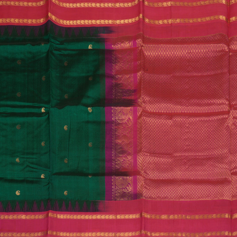 Hayagrivas Bottle Green Pure Silk Cotton Saree KBE1678K6-5