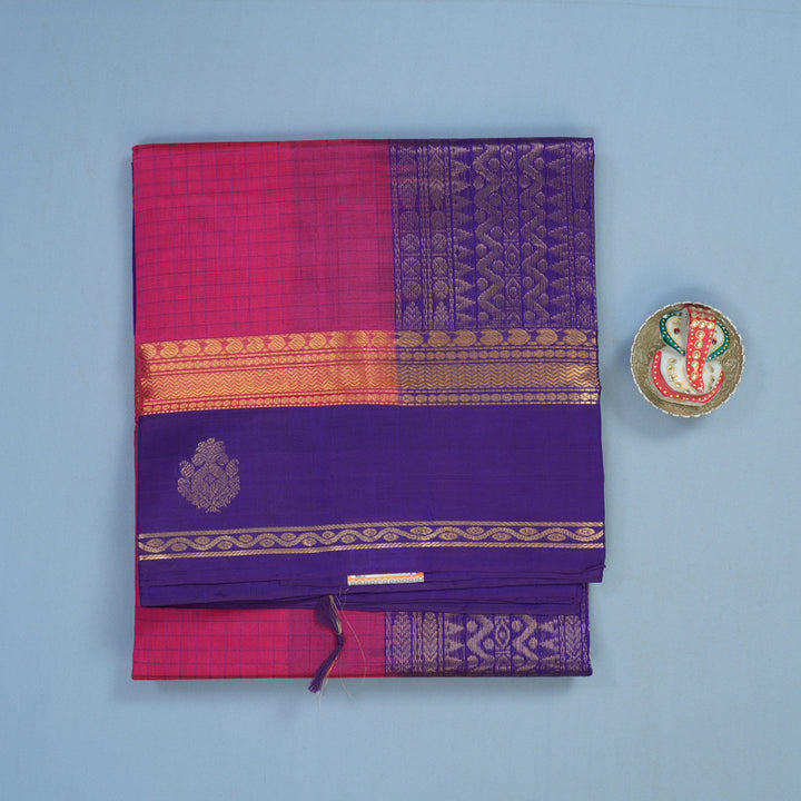 Hayagrivas Pink Pure Silk Cotton Saree KBE1678K7-1