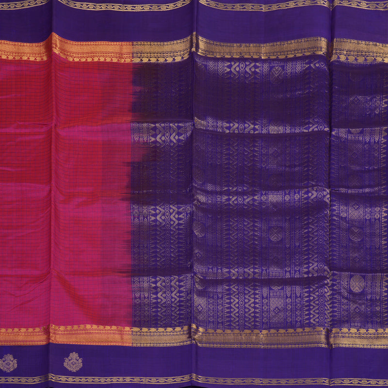 Hayagrivas Pink Pure Silk Cotton Saree KBE1678K7-1
