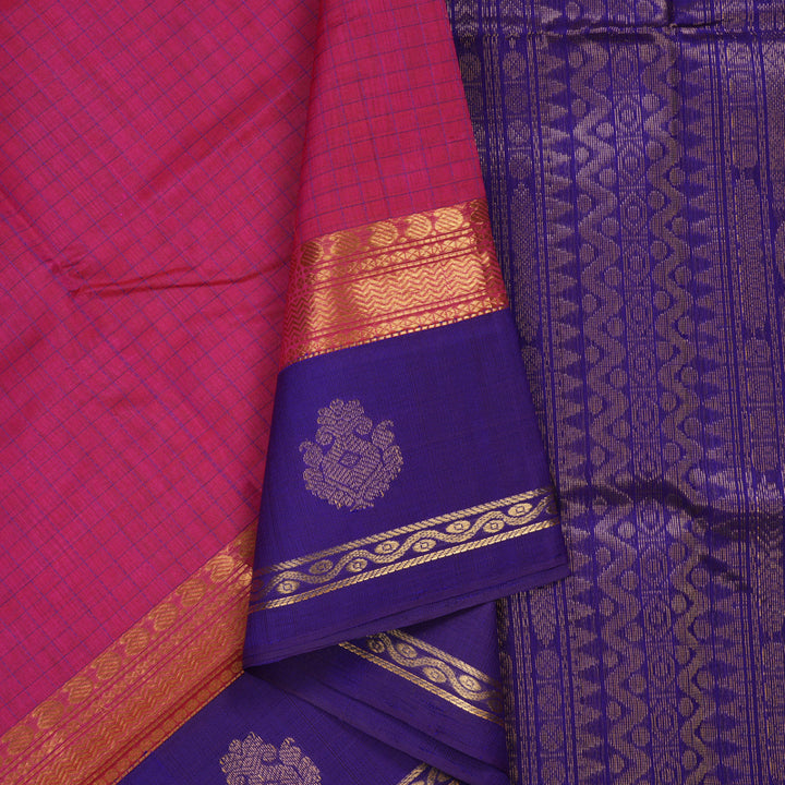 Hayagrivas Pink Pure Silk Cotton Saree KBE1678K7-1