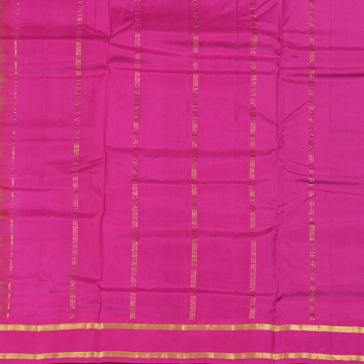 Hayagrivas Dual Tone (Yellow With Pink) Handloom Kanjivaram Ten Yards Silk Saree with Pink Border KBE167D1-1