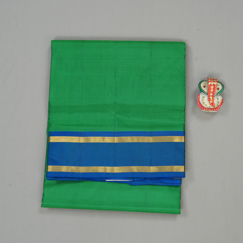 Hayagrivas Handloom Kanjivaram Ten Yards Silk Saree in Lavish Green KBE167D1-16