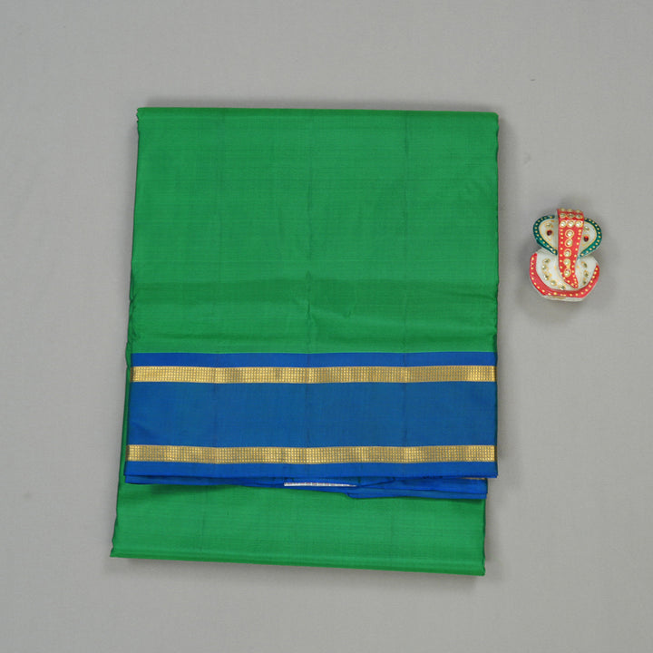 Hayagrivas Handloom Kanjivaram Ten Yards Silk Saree in Lavish Green KBE167D1-16