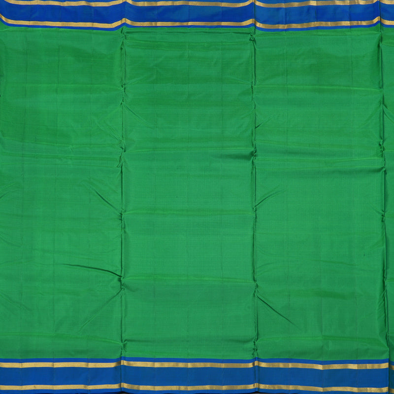Hayagrivas Handloom Kanjivaram Ten Yards Silk Saree in Lavish Green KBE167D1-16
