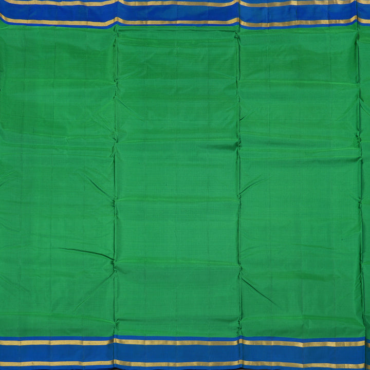Hayagrivas Handloom Kanjivaram Ten Yards Silk Saree in Lavish Green KBE167D1-16