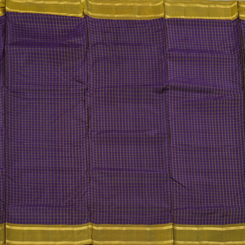 Hayagrivas Handloom Kanjivaram Ten Yards Silk Saree in Deluxe Dark Blue KBE167D2-2