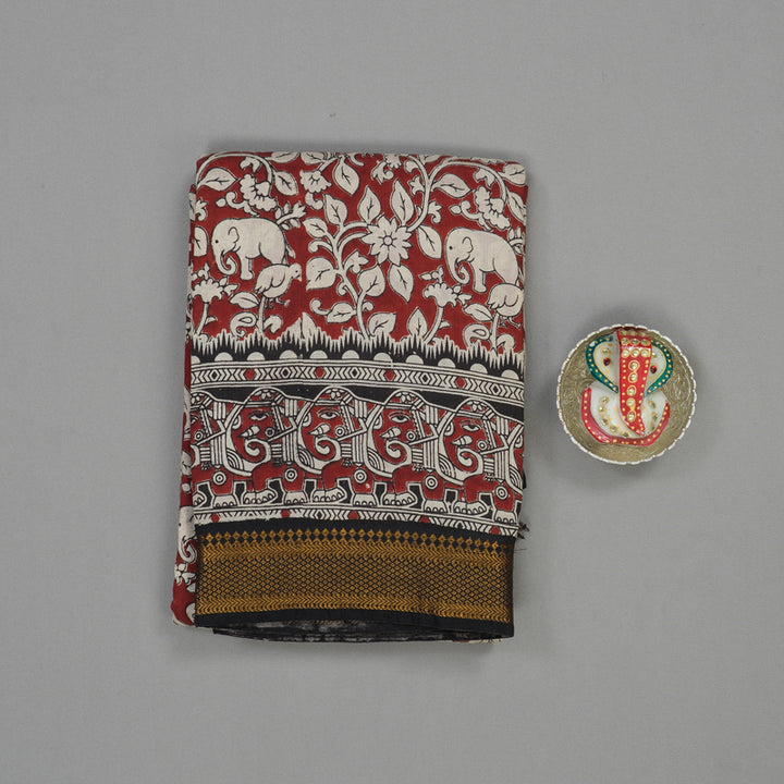 Hayagrivas Maroon Kalamkari Cotton Saree KBE1690K3-15