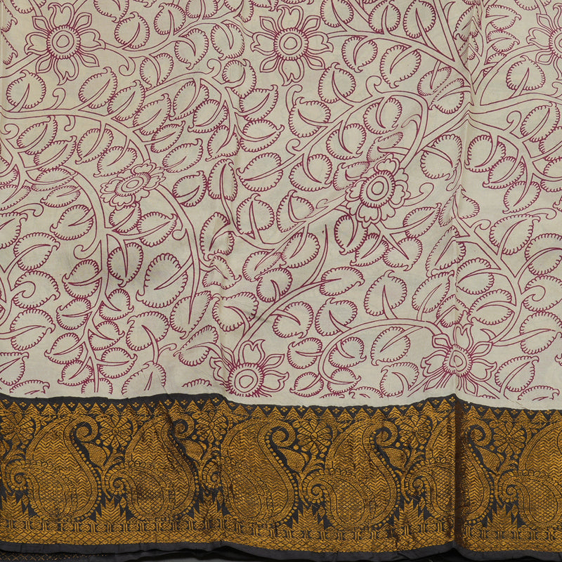 Hayagrivas Beige Kalamkari Cotton Saree KBE1690K4-1