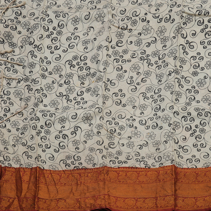 Hayagrivas Beige Kalamkari Cotton Saree KBE1690K4-2