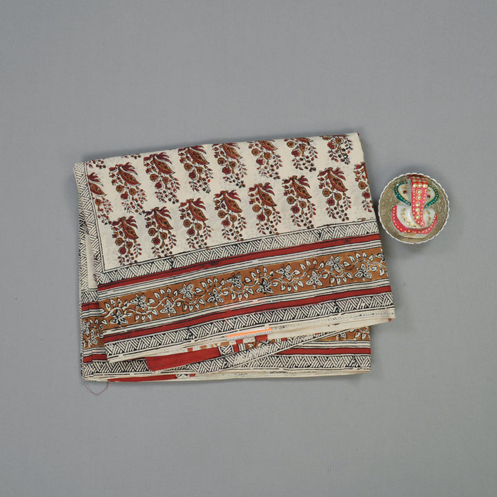 Hayagrivas Beige Pure Cotton Saree with Jaipur Prints KBE1690K6-5