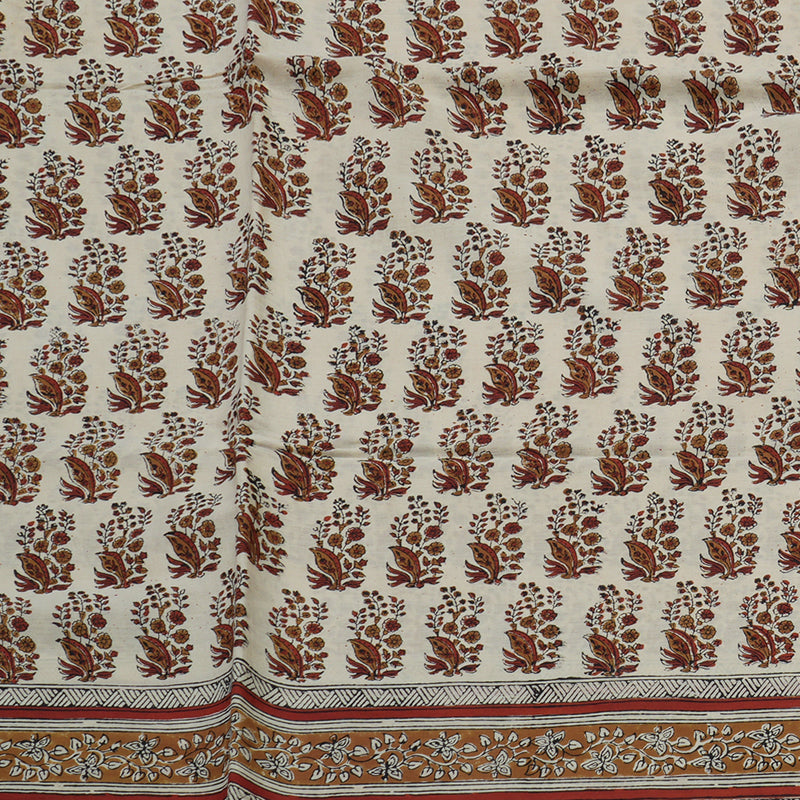 Hayagrivas Beige Pure Cotton Saree with Jaipur Prints KBE1690K6-5