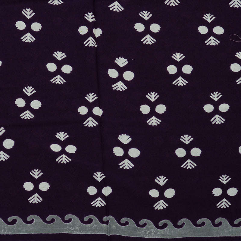 Hayagrivas Deep Navy Blue Pure Cotton Saree with Jaipur Prints KBE1690K7-3