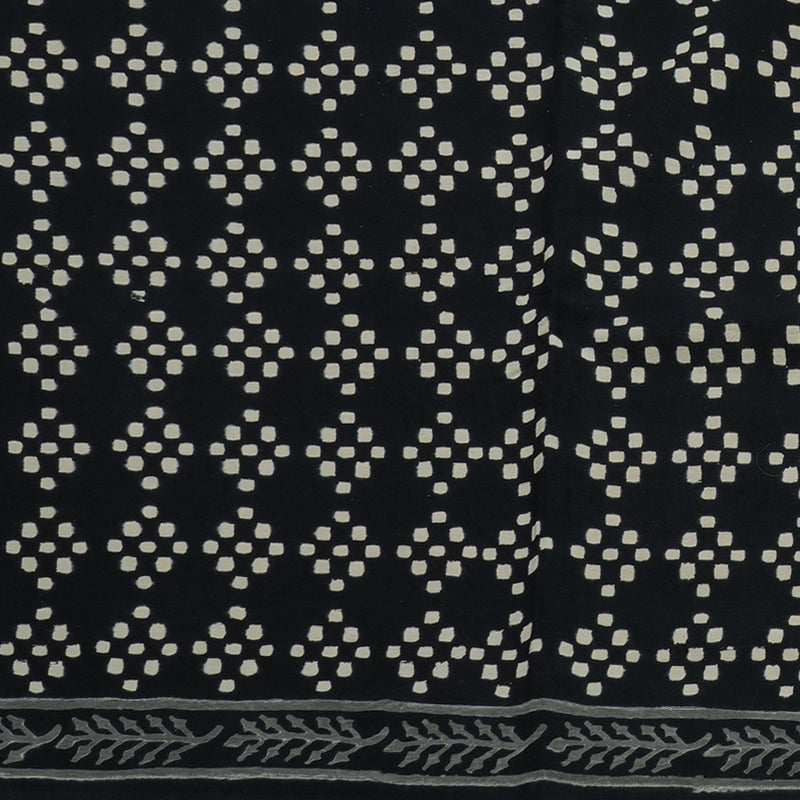 Hayagrivas Deep Navy Blue Pure Cotton Saree with Jaipur Prints KBE1690K7-4