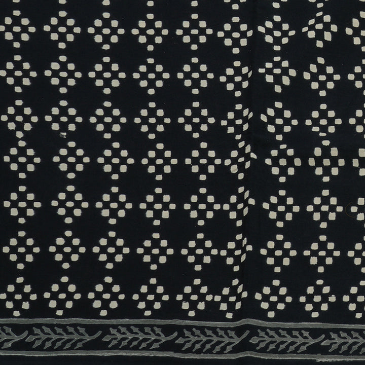 Hayagrivas Deep Navy Blue Pure Cotton Saree with Jaipur Prints KBE1690K7-4