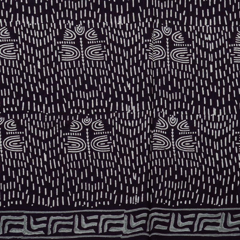 Hayagrivas Black Pure Cotton Saree with Jaipur Prints KBE1690K7-7