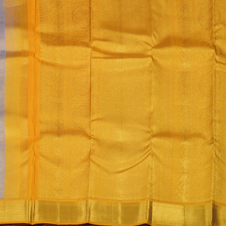 Hayagrivas Handloom Lilac Kanjivaram Silk Saree with Mango Yellow Border KBE1691K11-13