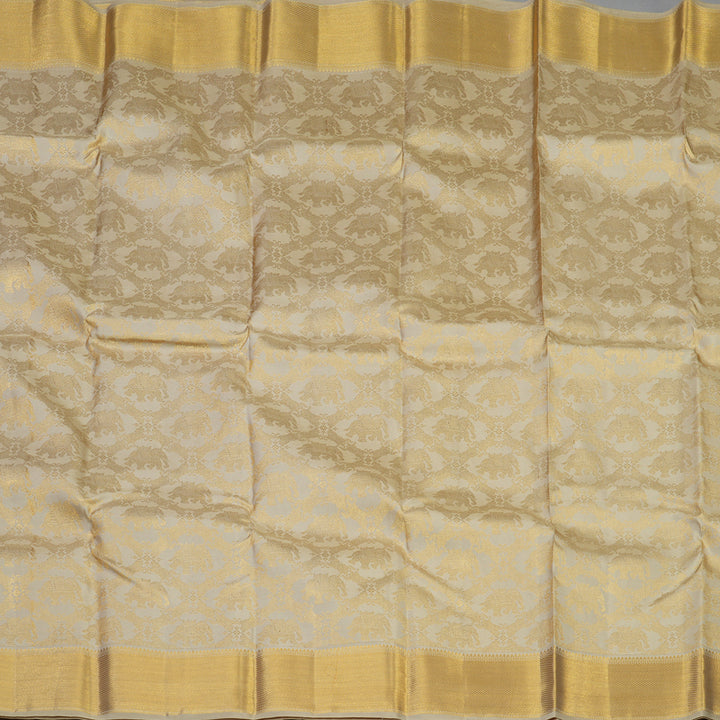 Hayagrivas Handloom Beige Kanjivaram Silk Saree KBE1691K11-18
